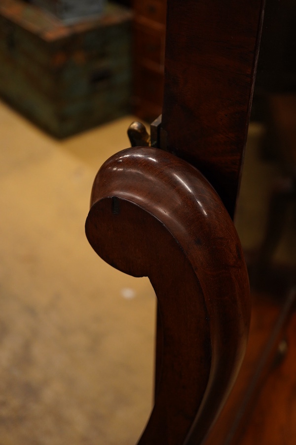 A Victorian mahogany cheval mirror, width 84cm, height 160cm